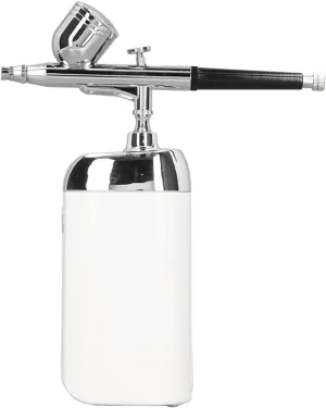 Oxygen Facial Portable Airbrush Cordless Handheld USB Charging Facial Mist Sprayer for Cake Decoration Handheld, Portable and Professional Skincare Magic (White)