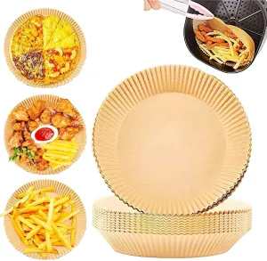 Pack of 30 Air Fryer Disposable Baking Paper, Round Baking Paper, Parchment, Waterproof and Oil-proof for Frying Pan, Oven, Grill, Cook, Steam, Fryer and Hot Air Fryer.