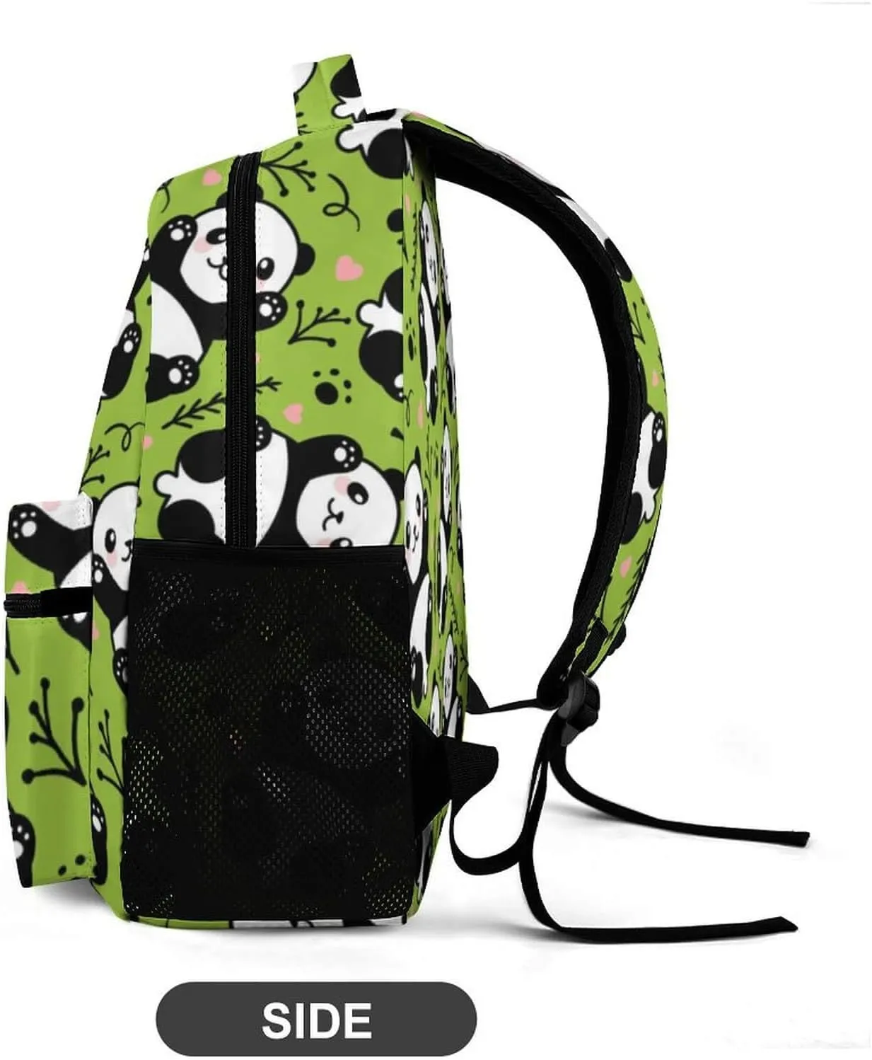 Panda School Backpack for Kids Girls Boys, 16 Inch Cute Pandas Themed Bookbag, Personalized School Backpack for Students Children, Lightweight, Large Capacity