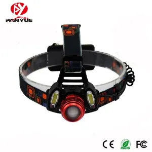 PANYUE 2000LM High Power led headlamp XM-L T6 2*COB Super Bright Waterproof USB Rechargeable Headlight Head lamp 18650 Battery