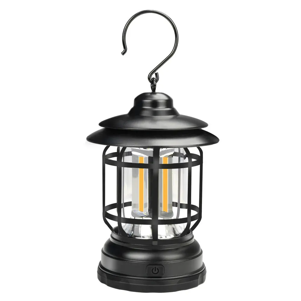 Petite Retro Camping Lantern - Type-C Charging, Waterproof Tent Lamp