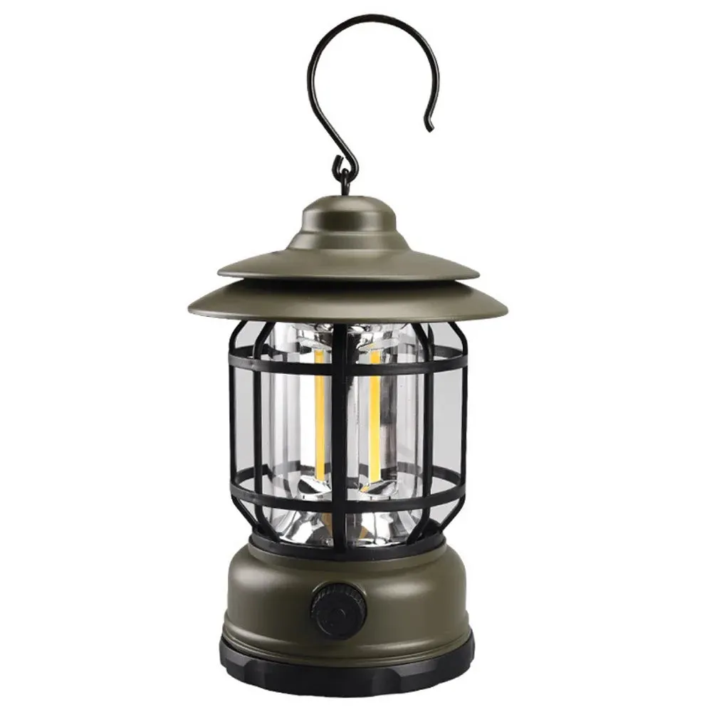 Petite Retro Camping Lantern - Type-C Charging, Waterproof Tent Lamp