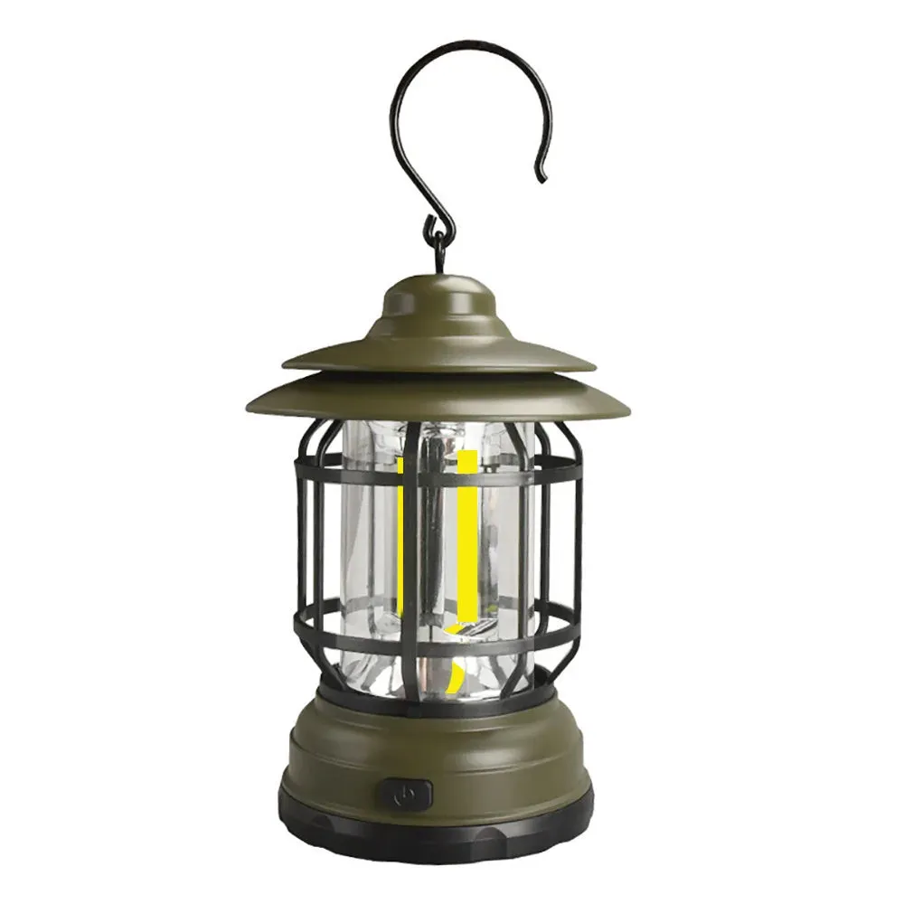 Petite Retro Camping Lantern - Type-C Charging, Waterproof Tent Lamp