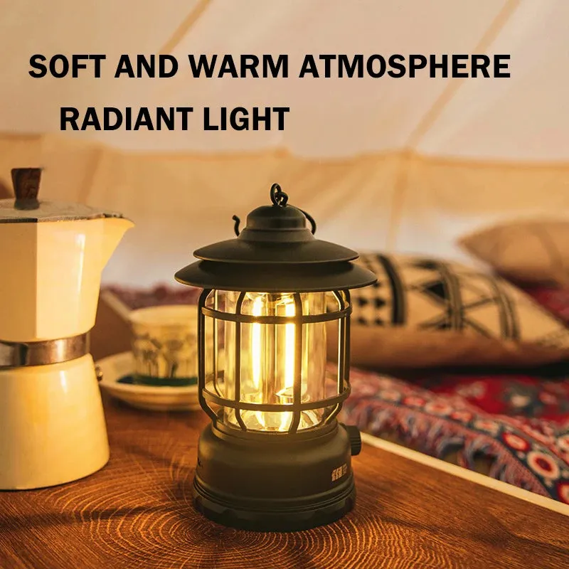 Petite Retro Camping Lantern - Type-C Charging, Waterproof Tent Lamp