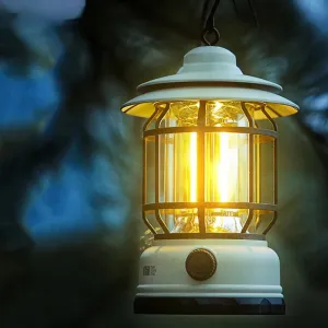 Petite Retro Camping Lantern - Type-C Charging, Waterproof Tent Lamp