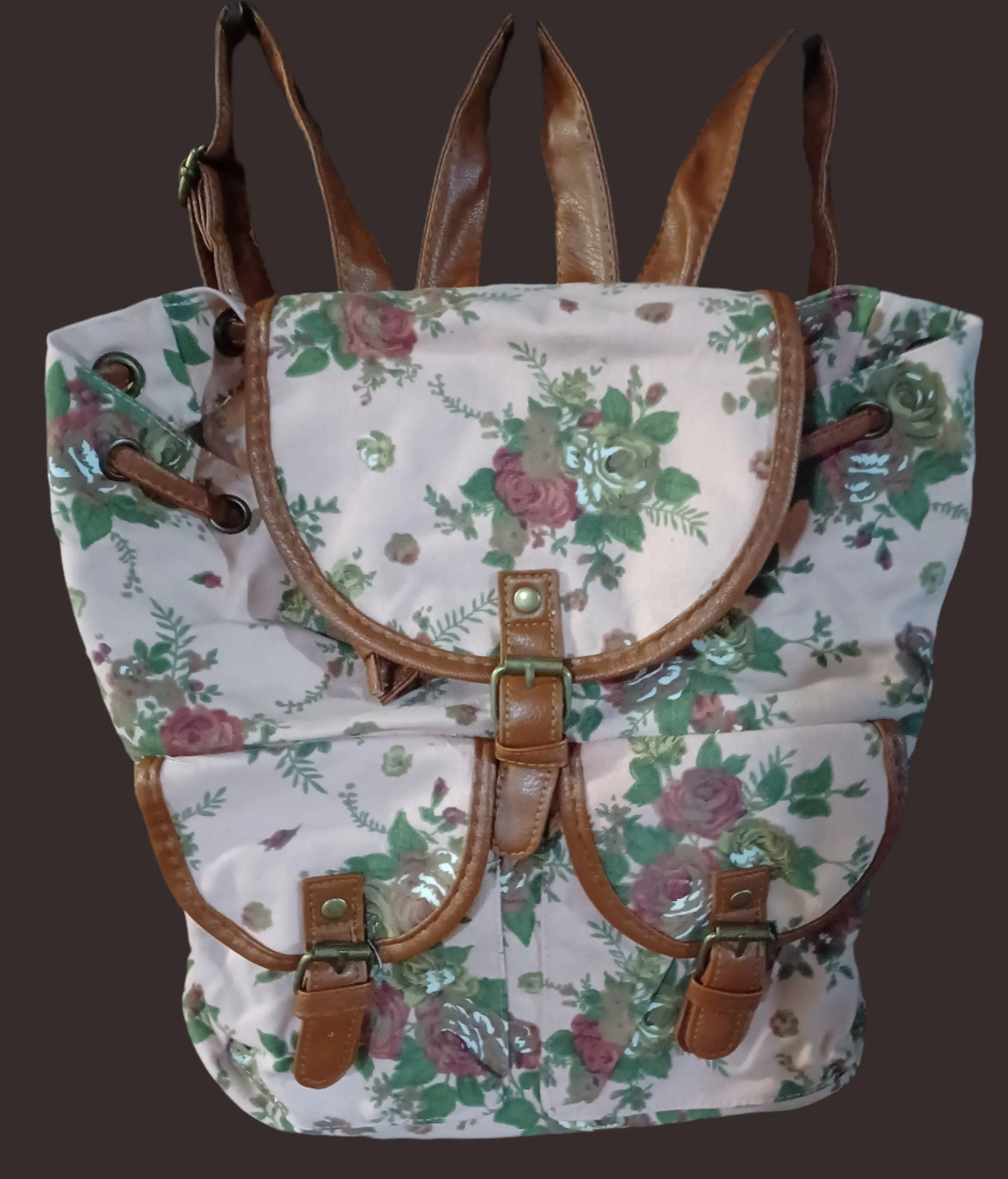 Pink & Brown Rosey Backpack