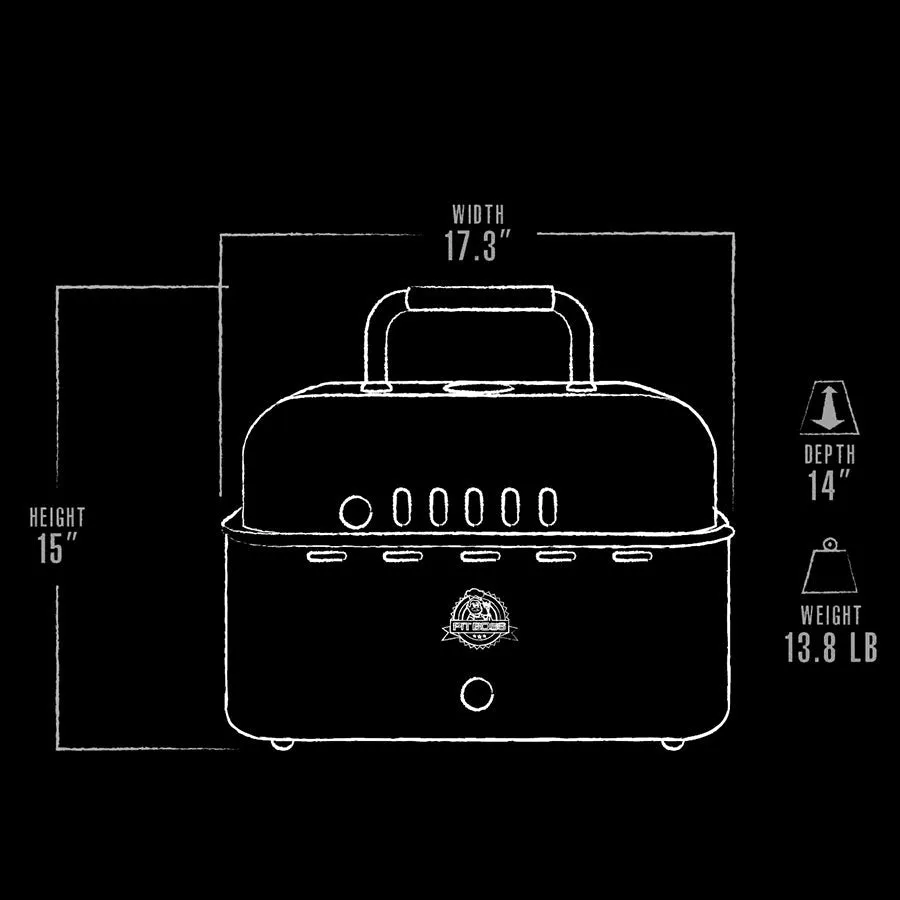 Pit Boss Pit Stop, Portable Charcoal Grill w/ Cover and Bag - Grey