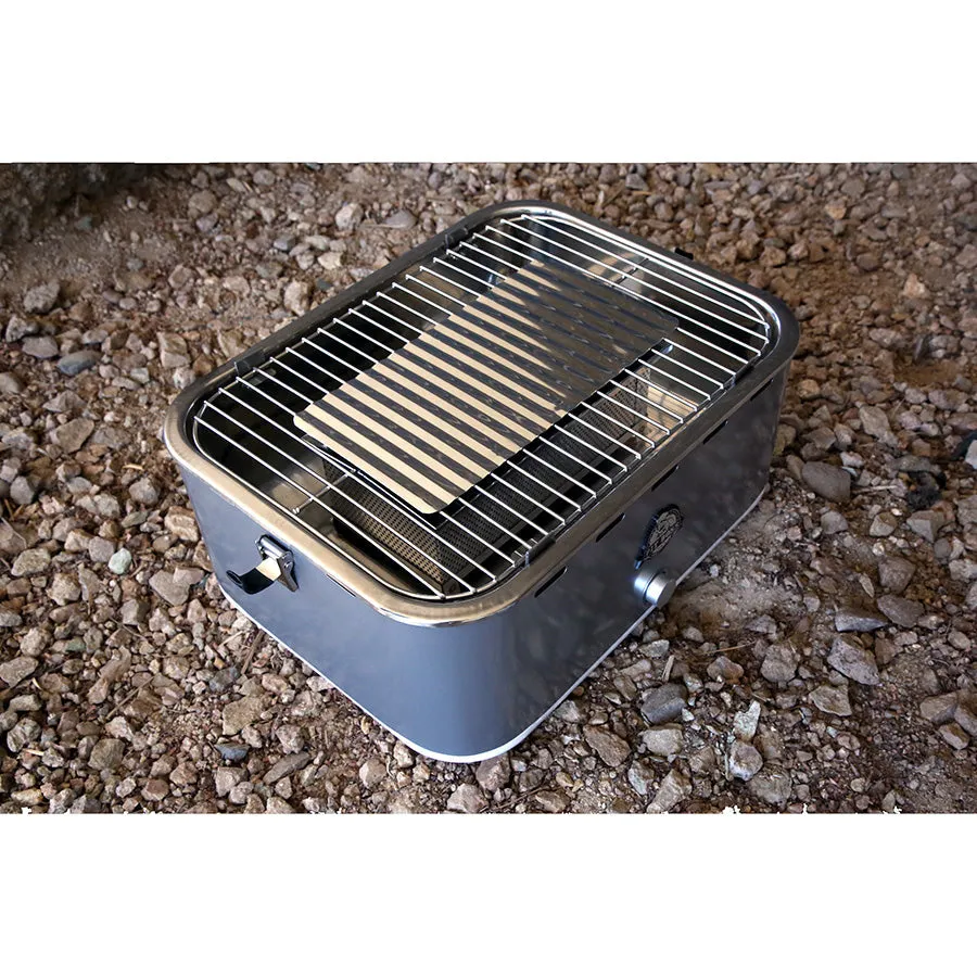 Pit Boss Pit Stop, Portable Charcoal Grill w/ Cover and Bag - Grey