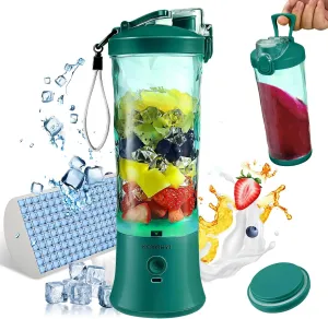 Portable Blender for Smoothies, Freshly Squeezed Juices, Milk shakes and Baby food, 20 oz BPA Free, Suitable for Outdoor Sports, Family, Travel.((green))