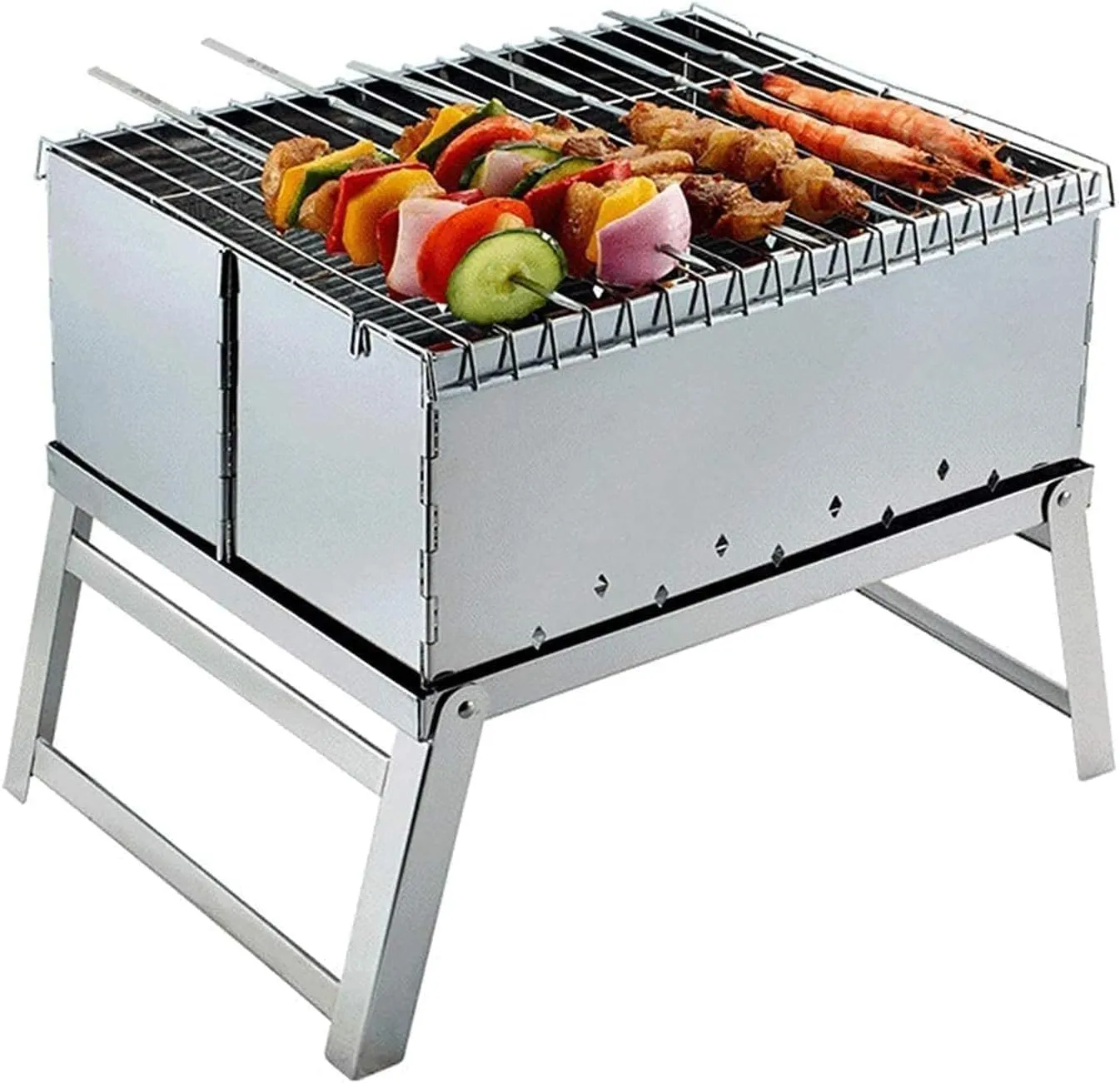 Portable Charcoal Grill, Mini Tabletop BBQ for Outdoor Camping, Picnic, Backyard, and Garden Cooking