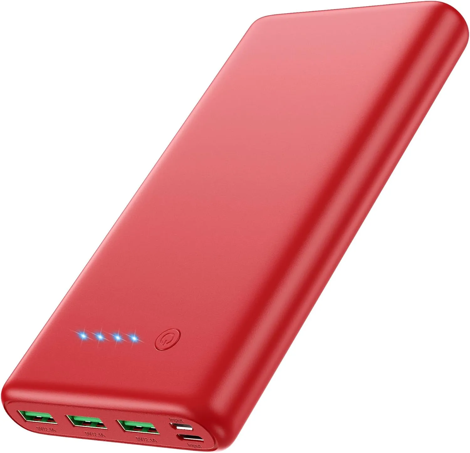 Portable Charger 36800mAh,4 Outputs Power Bank, Dual Input 5V/3A External Battery Pack,USB-C in&out High-Speed Charging Backup Charger Compatible with iPhone 16/15/14,Samsung S23 Android Phone etc-Red