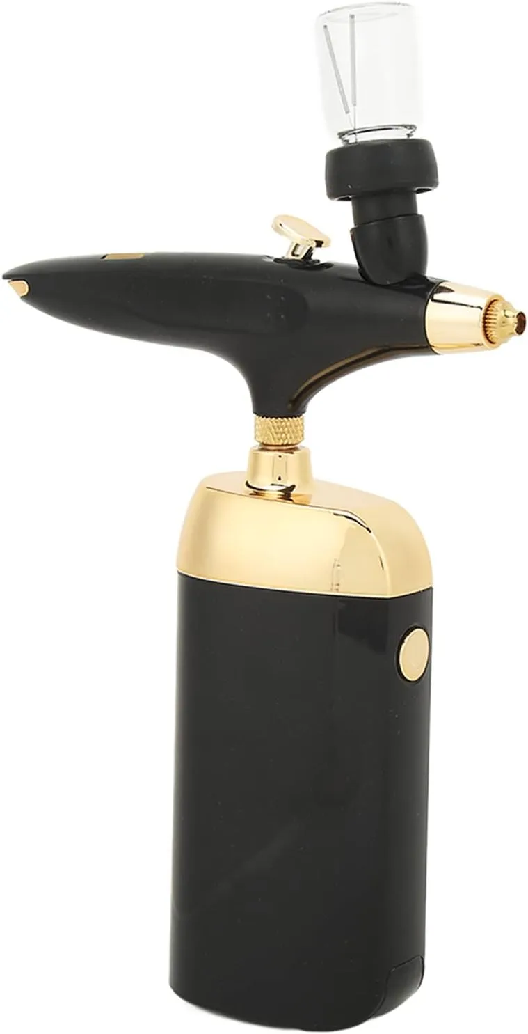 Portable Oxygen Facial Airbrush Fine Atomization Sprayer for Deep Hydration for Skin Care, Lady's Gifts (Black)