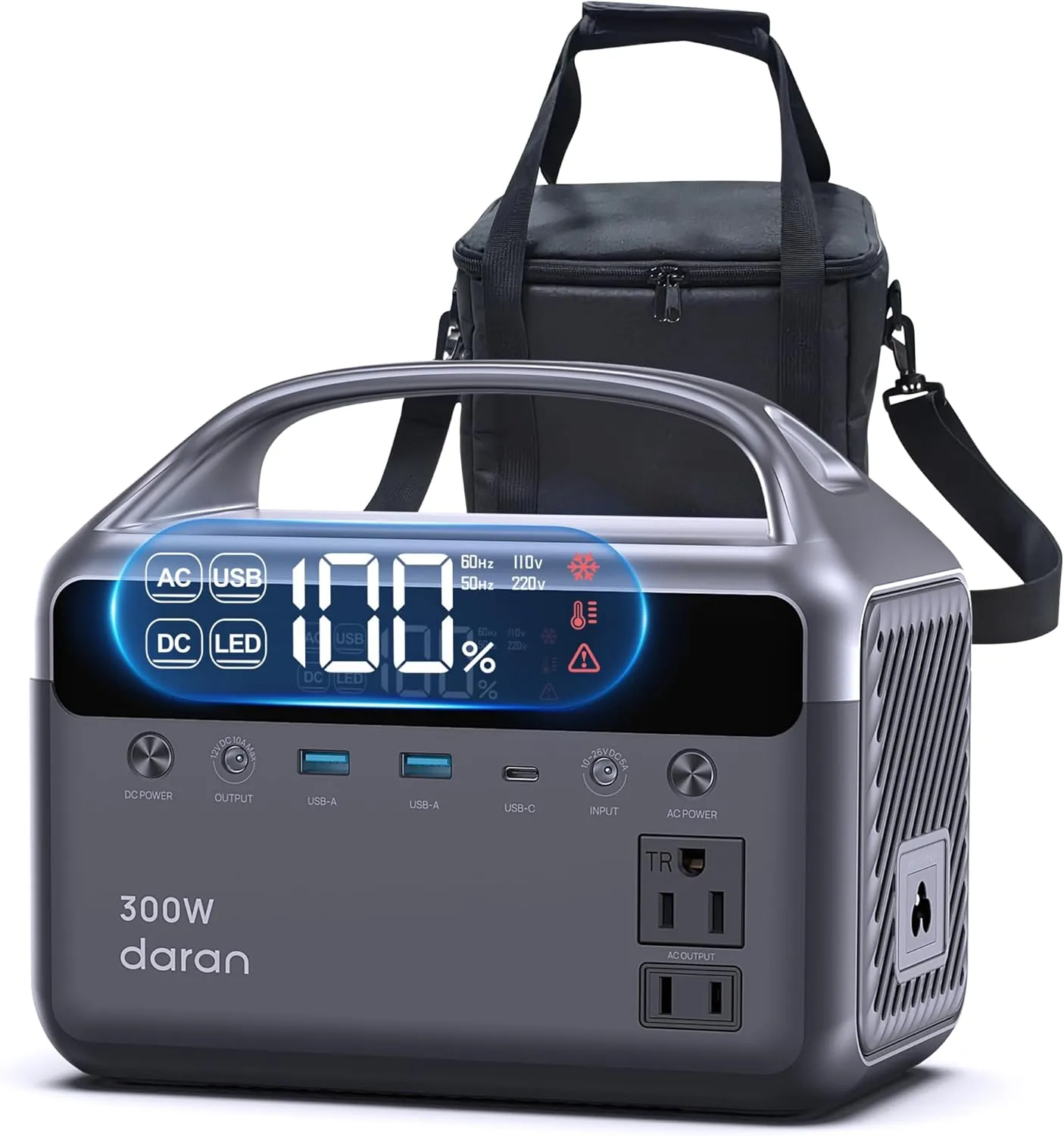 Portable Power Station 300W (600W Surge), 192Wh (60,000mAh) Solar Generator, LiFeP04 Battery with AC & DC Outlets, Power Bank Station for Outdoor Camping, RVs, Traveling, Home & Emergency