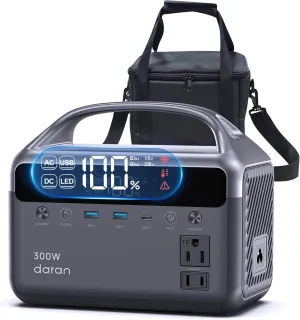 Portable Power Station 300W (600W Surge), 192Wh (60,000mAh) Solar Generator, LiFeP04 Battery with AC & DC Outlets, Power Bank Station for Outdoor Camping, RVs, Traveling, Home & Emergency