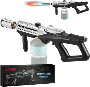 Powerful Propane Grill Torch Gun, Sous Vide Torch With Adjustable Flame, Flame Thrower Gun Charcoal Lighter for BBQ, Campfire, Searing Steak, Cooking (Tank Not Included)