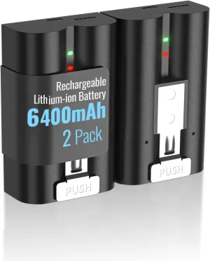 POWEROWL 2 Pack for Ring Doorbell Battery 6400mAh, USB Fast Chrging, Rechargeable Replacement Batteries for Ring Doorbell 2/3/3plus/4, Stick Up Cam and Spotlight Camera Battery