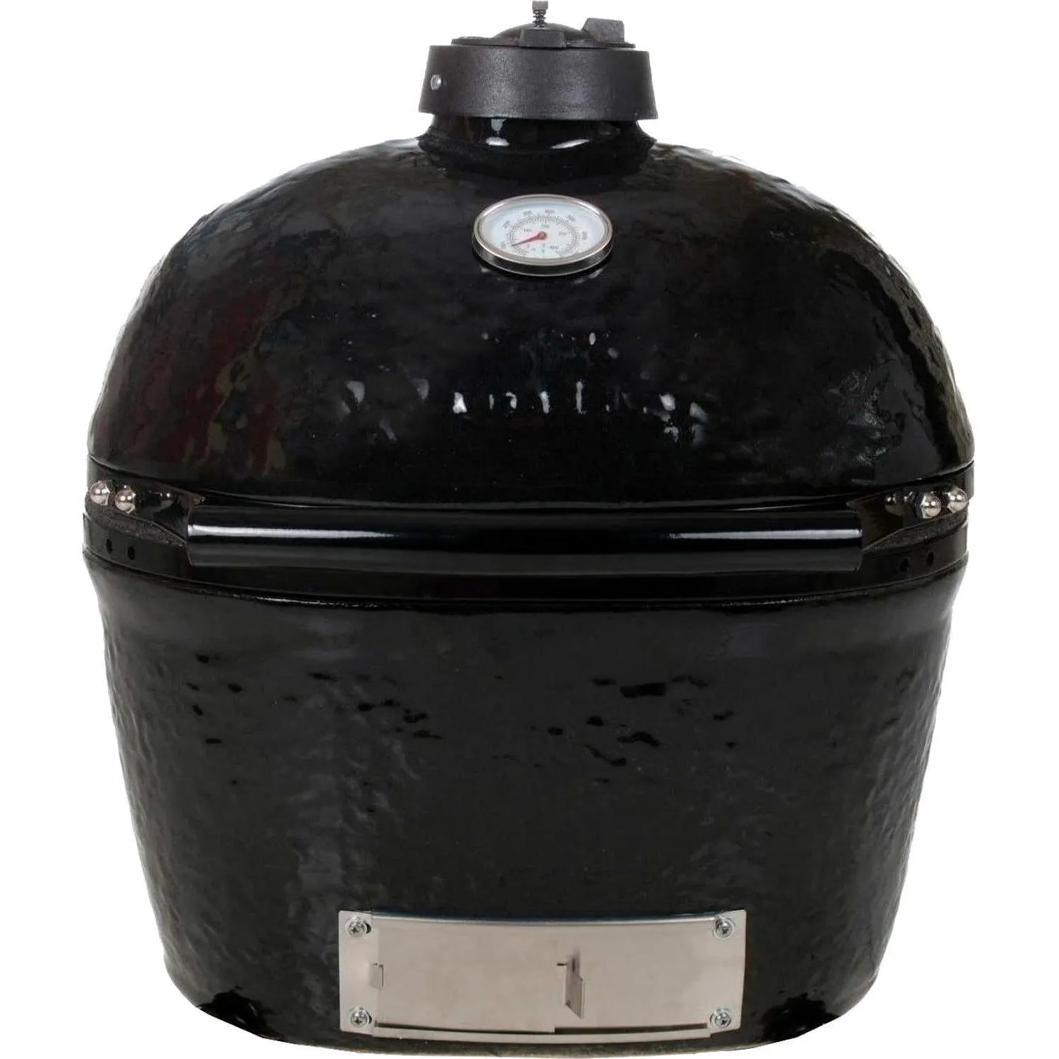 Primo Oval XL Ceramic Kamado Grill On Steel Cart With Stainless Side Tables