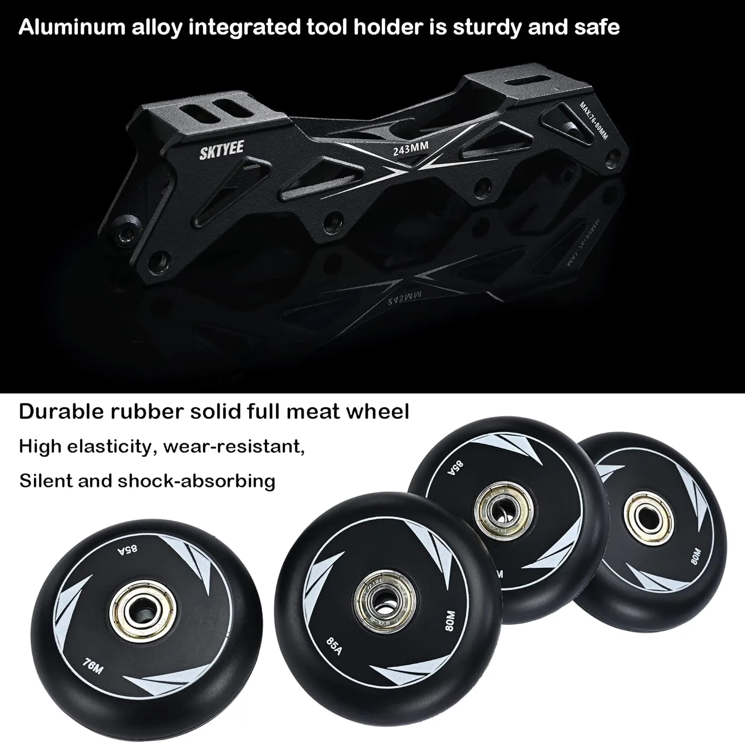 Professional Inline Skates for Women Men, High Performance Roller Skates Adult Male, Comfortable breathabl Speed Racing Skates with Washable Lining, Beginner, Black