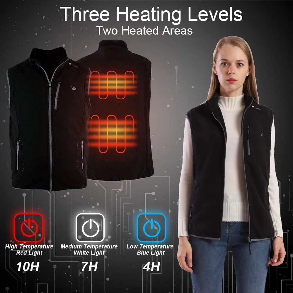PROSmart Heated Vest Polar Fleece Lightweight Waistcoat with USB Battery Pack for Men and Women (Unisex)