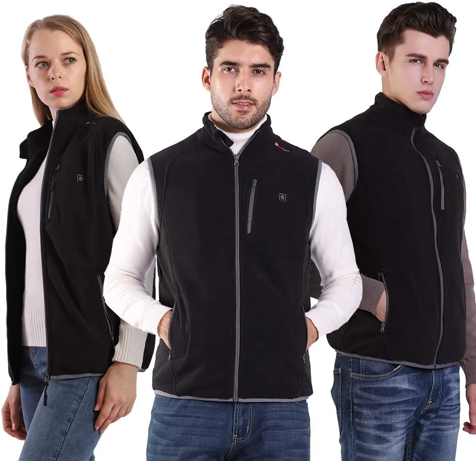PROSmart Heated Vest Polar Fleece Lightweight Waistcoat with USB Battery Pack for Men and Women (Unisex)