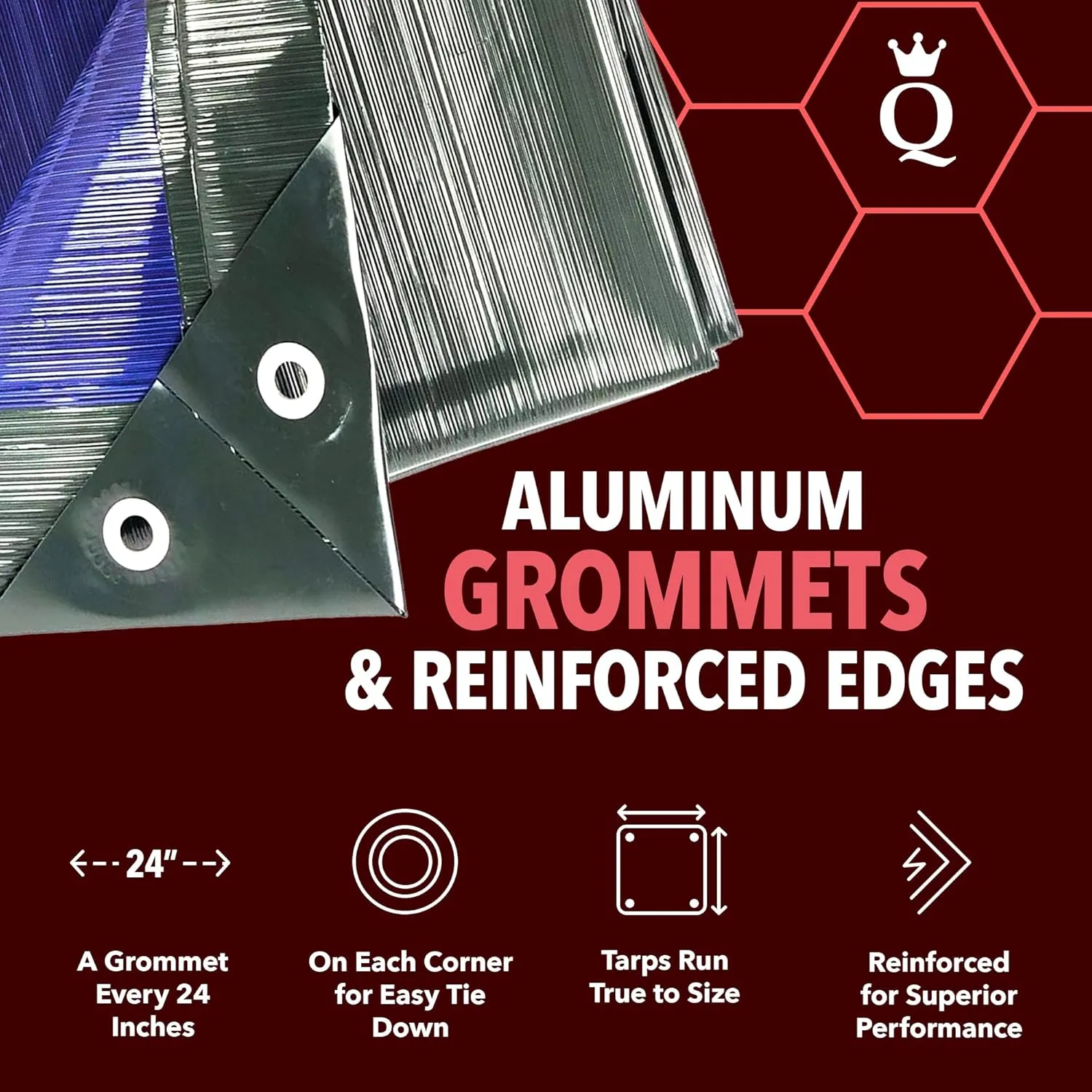 QUEEN OF TARPS | 16x20 Super Heavy Duty Tarp Waterproof, 200 GSM is 20 MIL, UV/Tear Resistant Tarp, Camping, Outdoor Furniture, Car, Tents, Painting, Firewood Protection | 16x20, Super Duty