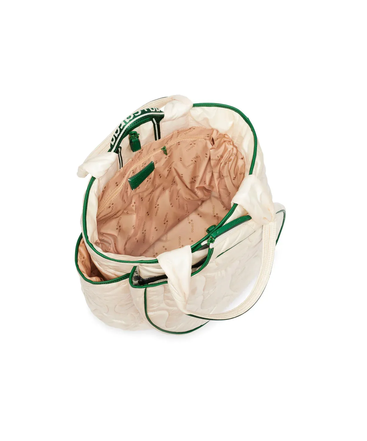 Quilted Tennis Backpack Tote in Ivory