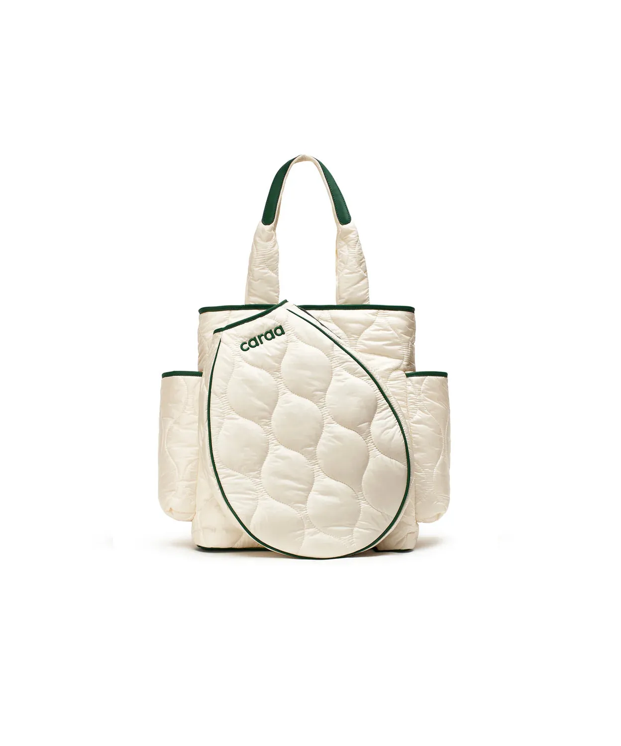 Quilted Tennis Backpack Tote in Ivory