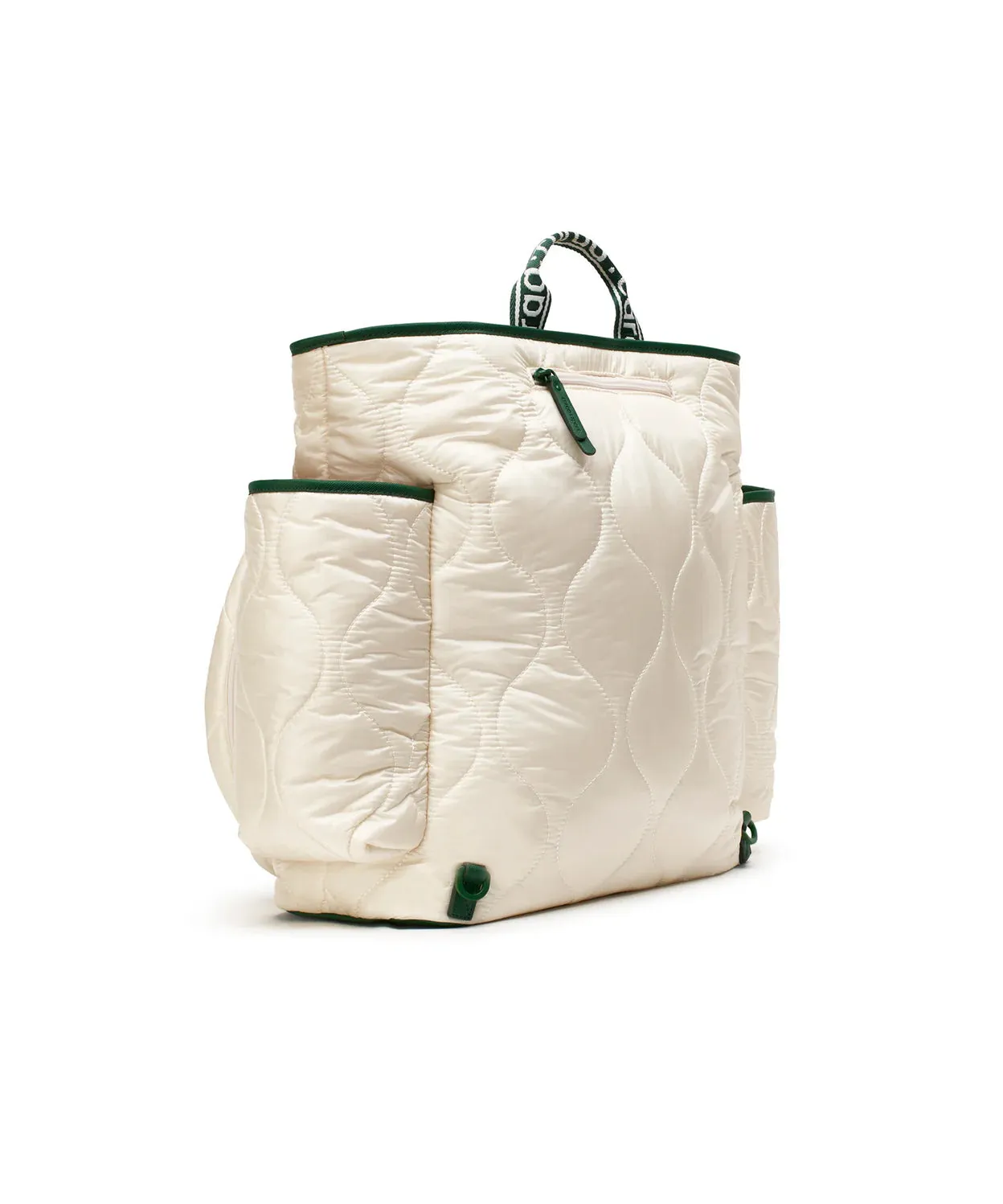Quilted Tennis Backpack Tote in Ivory