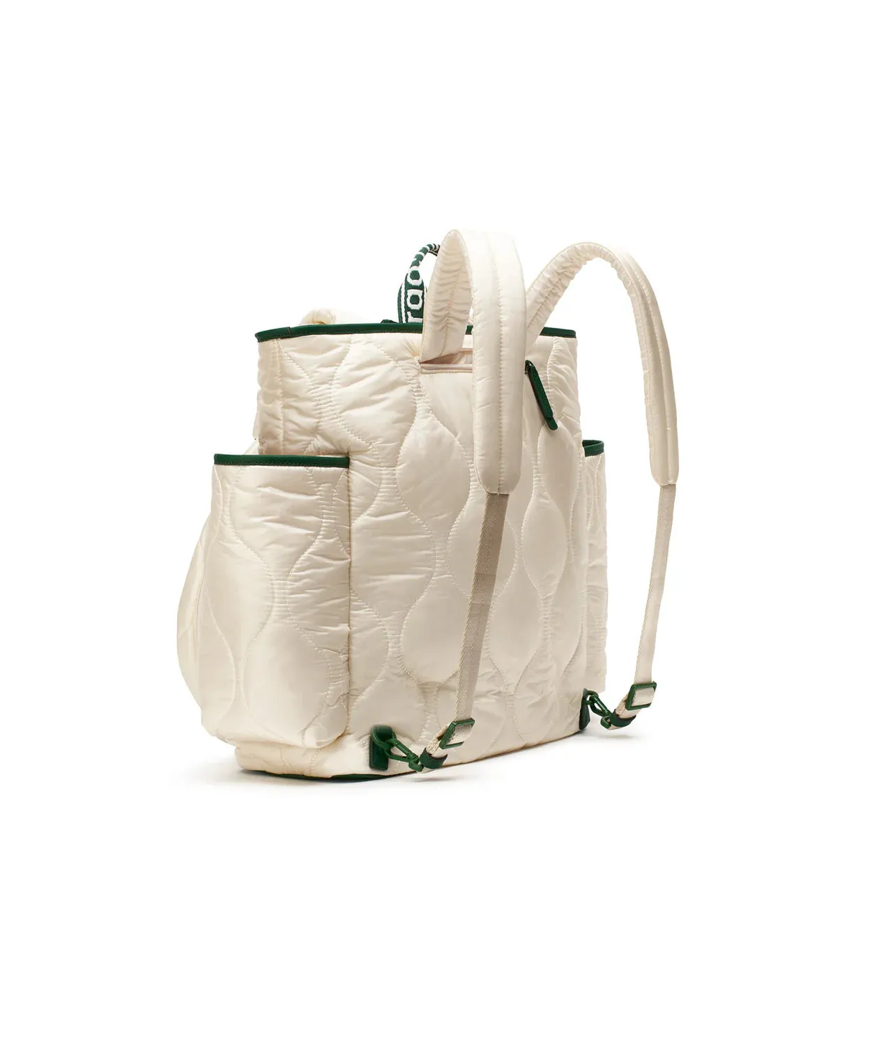 Quilted Tennis Backpack Tote in Ivory