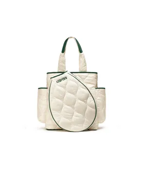 Quilted Tennis Backpack Tote in Ivory
