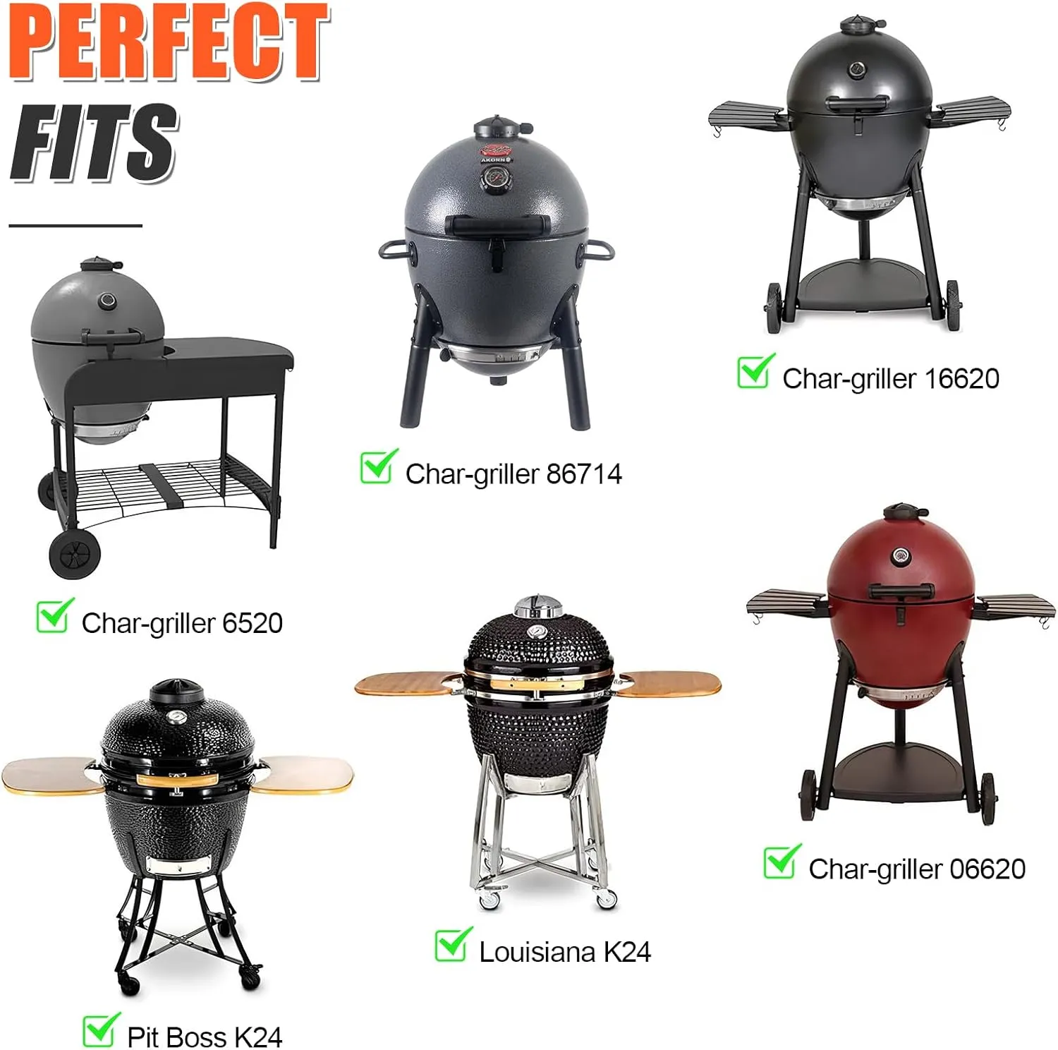 QuliMetal 19.5" Cast Iron Round Grill Parts for Akorn Kamado Ceramic Grill, Pit Boss K24, Louisiana Grills K24, Char-Griller 16620, Grill Grate Grid for Akorn Kamado