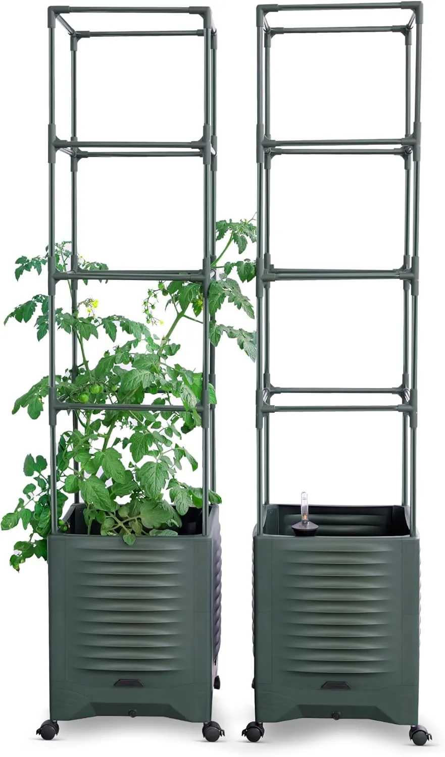 Raised Garden Bed Tomato Planter Trellis for Garden Planter for Tomato Pots for Growing Tomatoes Plant Box Outdoor Self Watering Metal Trellis-1 Pack Second-Generation Launch