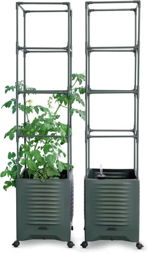 Raised Garden Bed Tomato Planter Trellis for Garden Planter for Tomato Pots for Growing Tomatoes Plant Box Outdoor Self Watering Metal Trellis-1 Pack Second-Generation Launch