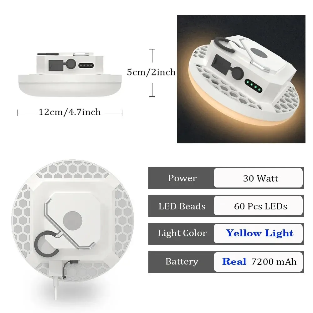 Rechargeable Powerful Camping Lantern with Magnet - Portable LED Tent Lights for Work and Repair