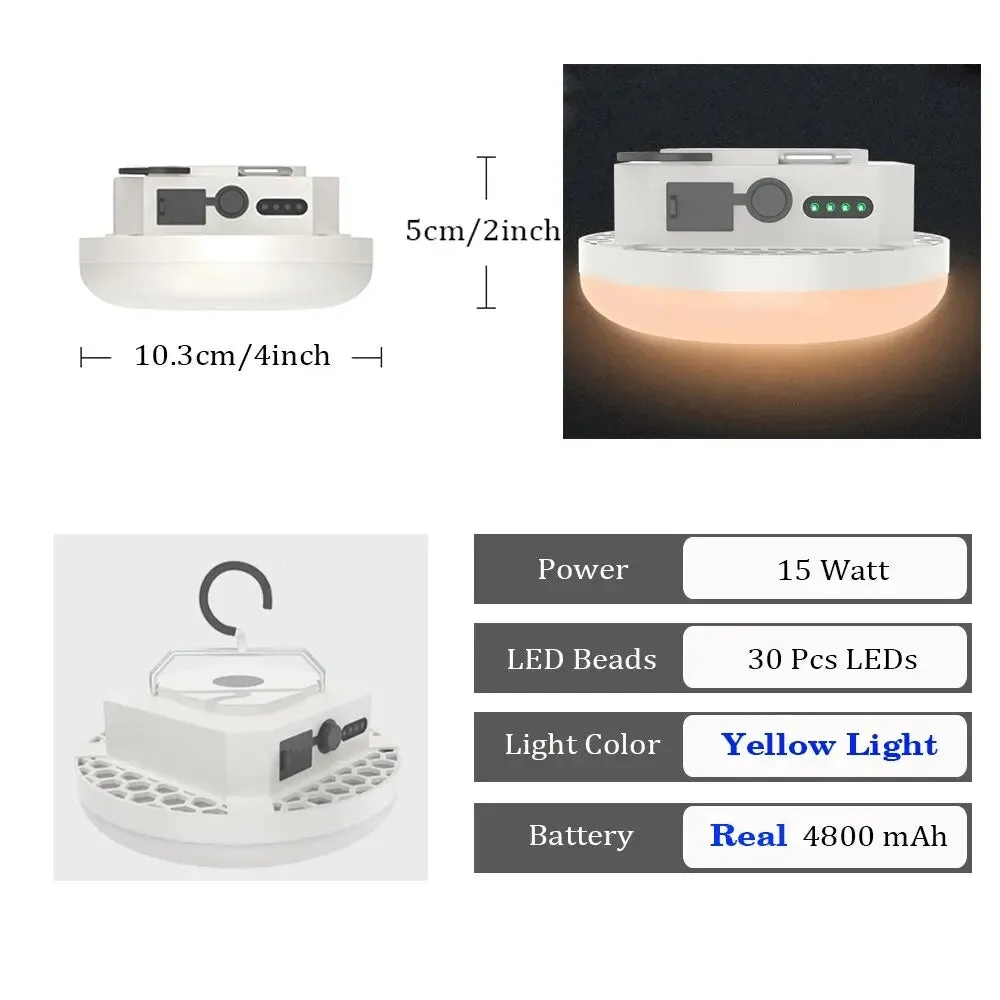 Rechargeable Powerful Camping Lantern with Magnet - Portable LED Tent Lights for Work and Repair