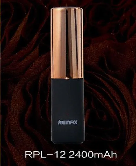 REMAX 2400Mah Mini Lipstick Portable PowerBank USB Universal fashion Extra Power Bank Battery Charger for Iphone 7 XiaoMi Supply
