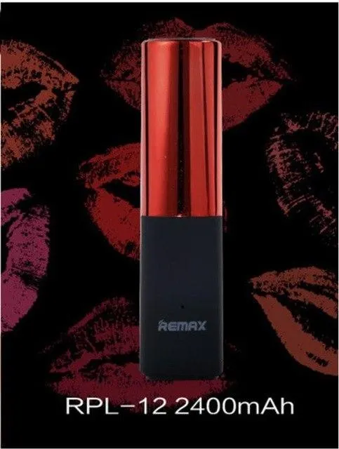 REMAX 2400Mah Mini Lipstick Portable PowerBank USB Universal fashion Extra Power Bank Battery Charger for Iphone 7 XiaoMi Supply