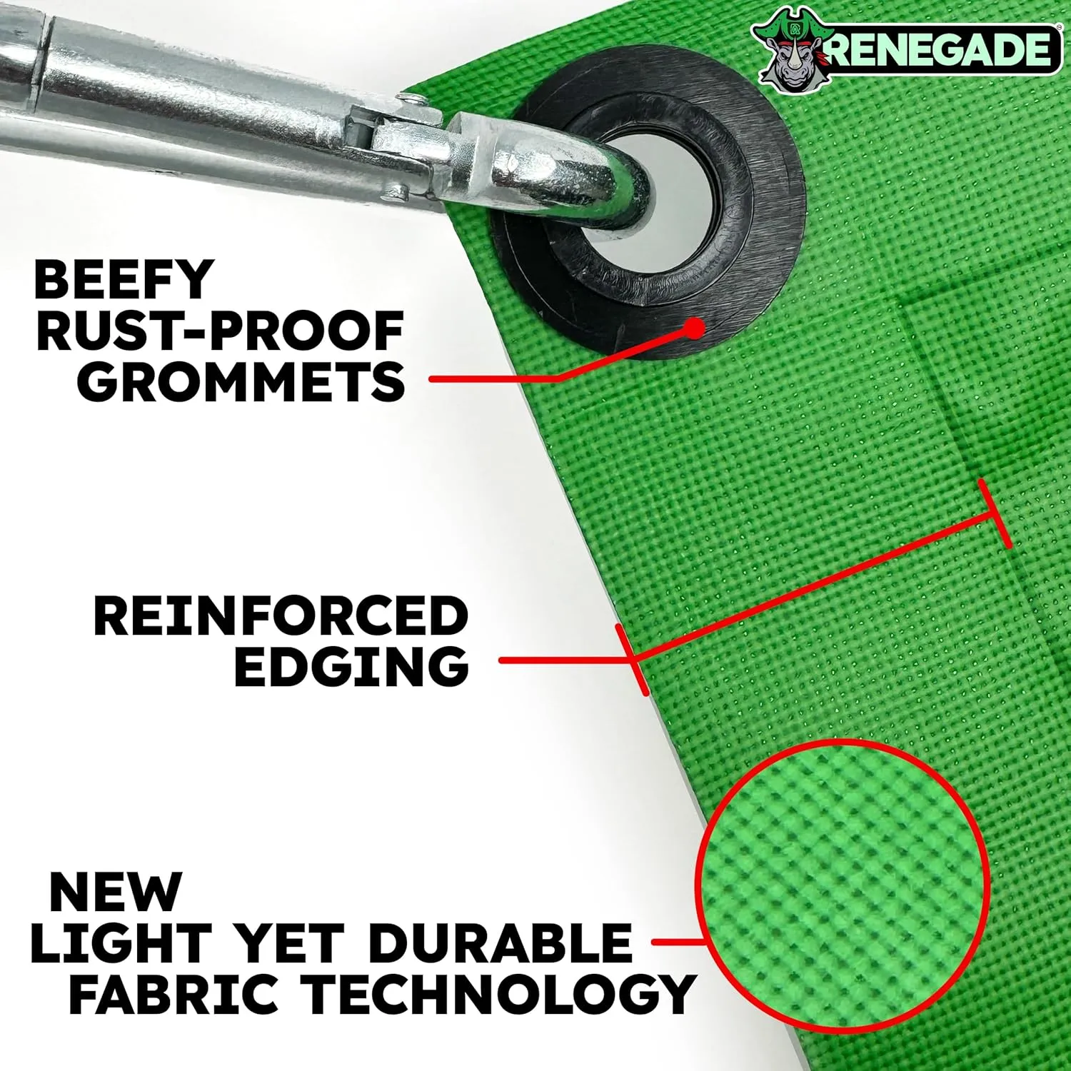 RENEGADE Heavy Duty Mini Tarp | 3’ x 3’ | PFAS & PVC Free | Rip, Tear, UV & Waterproof | Ultra Tough Weather Protective Cover | Construction Agriculture Home Garden Patio Camping Boat Outdoor