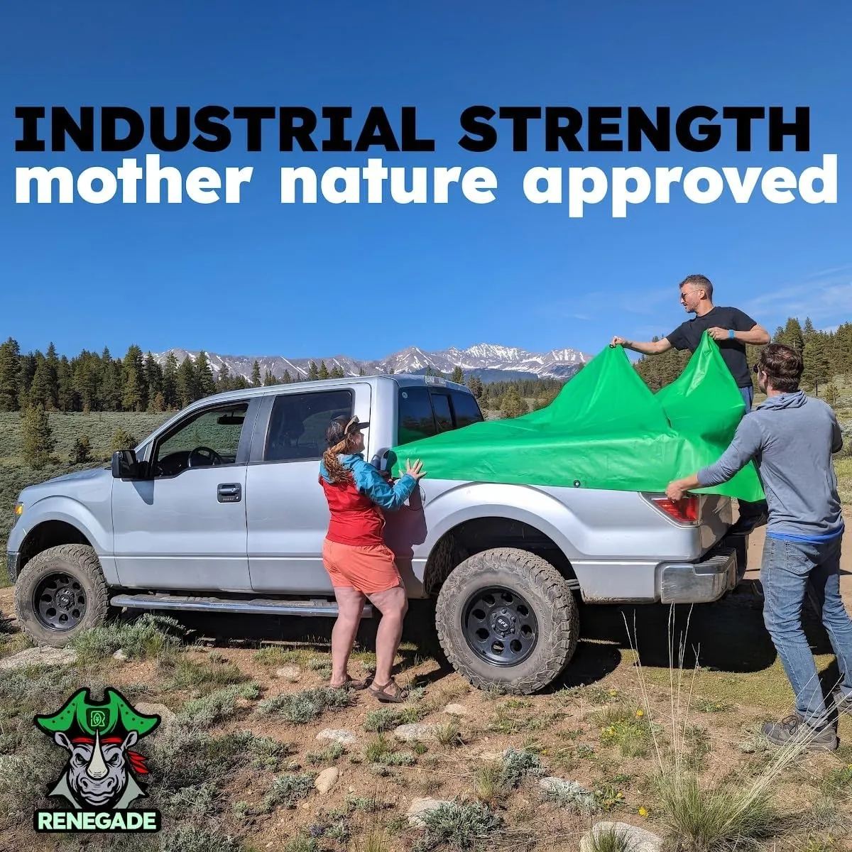RENEGADE Industrial Strength Tarp | 8’ x 6’ | PFAS & PVC Free | Rip, Tear, UV & Waterproof | Ultra Tough Weather Protective Cover | Construction Agriculture Home Garden Patio Camping Boat Outdoor
