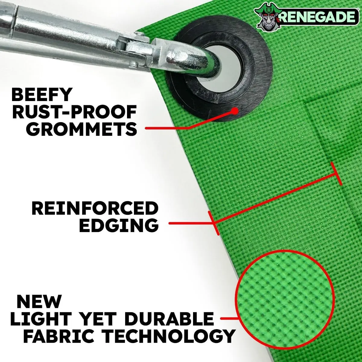 RENEGADE Industrial Strength Tarp | 8’ x 6’ | PFAS & PVC Free | Rip, Tear, UV & Waterproof | Ultra Tough Weather Protective Cover | Construction Agriculture Home Garden Patio Camping Boat Outdoor