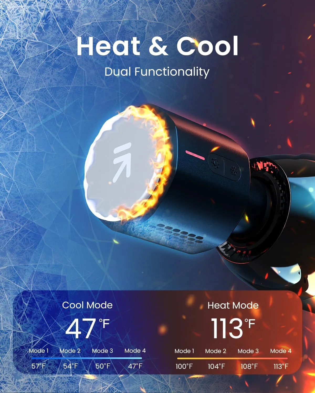 RENPHO Massage Gun Deep Tissue with Heat and Cold, FSA HSA Eligible Percussion Muscle Massage Gun Bluetooth with 12mm Amplitude, Handheld Massager Gun, Power  Thermacool