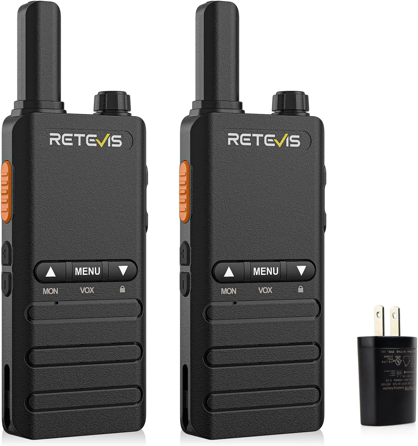 Retevis B3B Walkie Talkies Rechargeable, Mini Walkie Talkies,1620mAh,USB-C,Emergency Alarm, Slim,Small,Compact Two Way Radios for Camping Hiking(2 Pack)