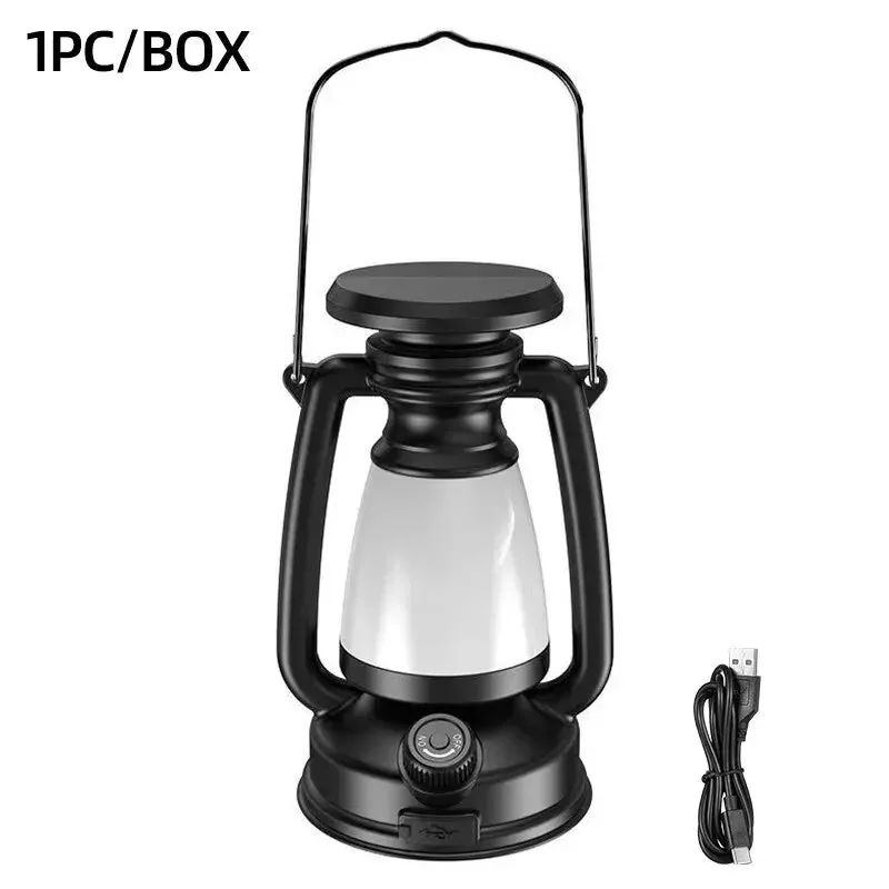 Retro Horse Light LED Desk Lamp - Rechargeable Portable Lantern for Outdoor Camping, Bar, and Home Decor