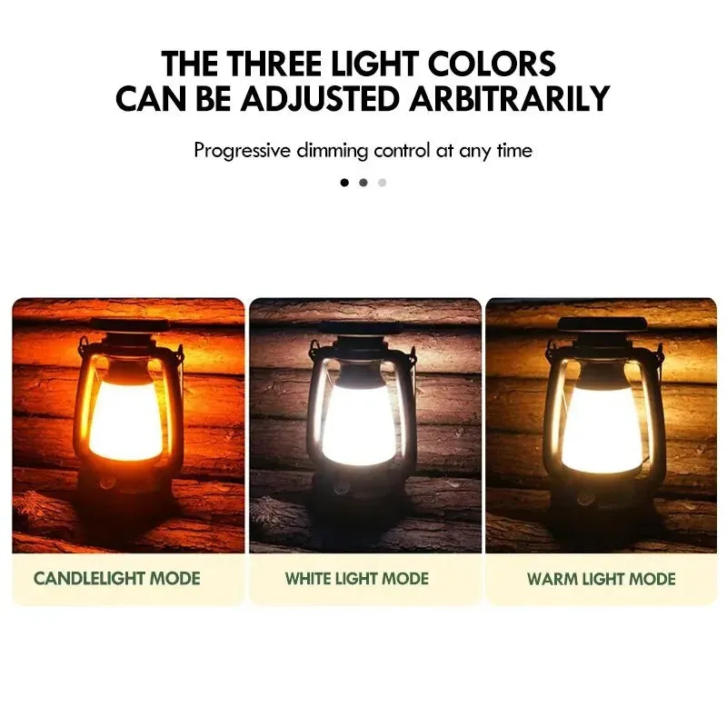 Retro Horse Light LED Desk Lamp - Rechargeable Portable Lantern for Outdoor Camping, Bar, and Home Decor