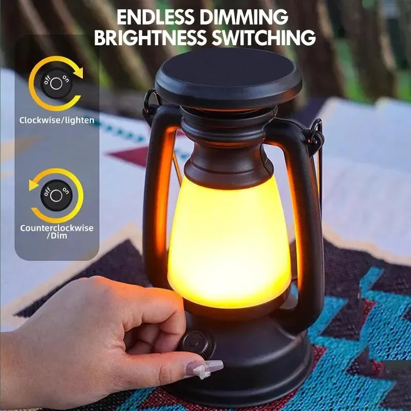 Retro Horse Light LED Desk Lamp - Rechargeable Portable Lantern for Outdoor Camping, Bar, and Home Decor