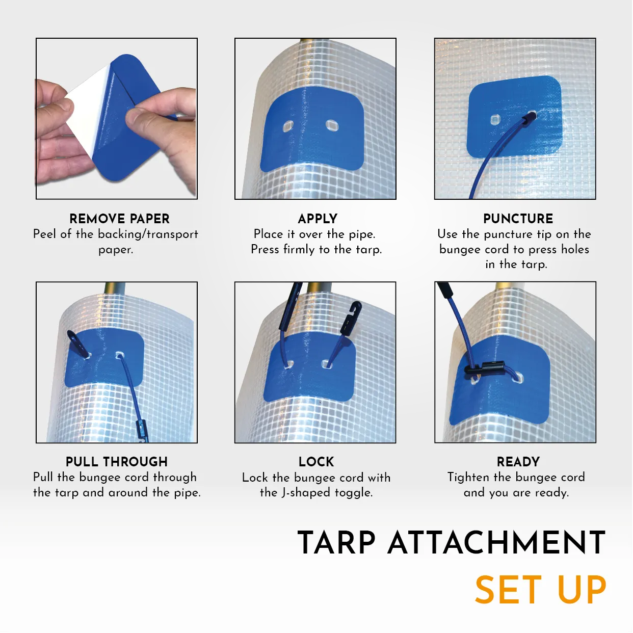 Reusable Attachment Points for Tarpaulins, Tents & Covers