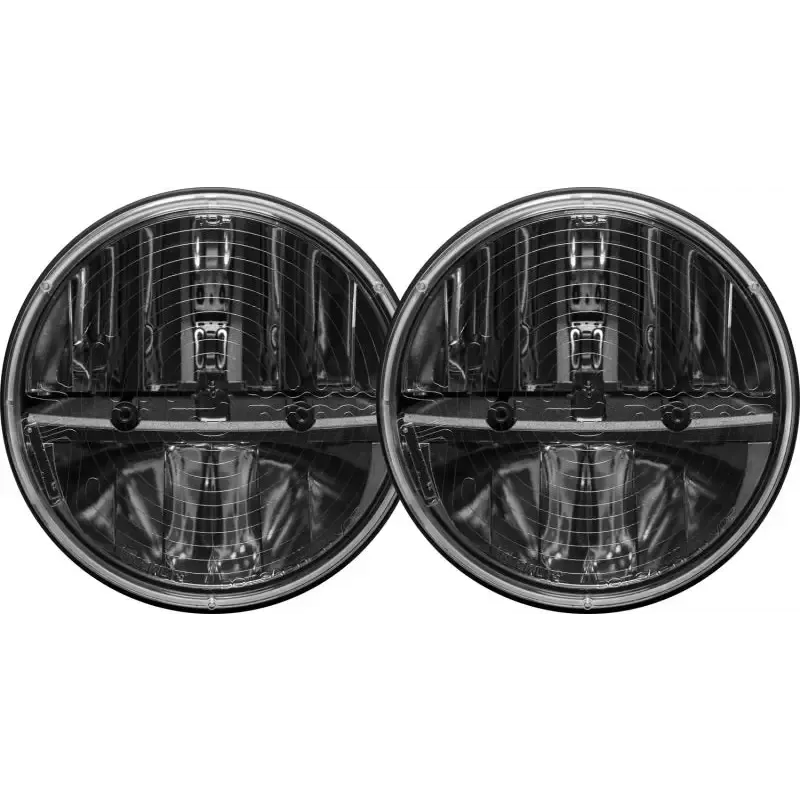 Rigid Industries 7in Round Headlights w/ Heated Lens & H13 to H4 Adaptors - Set of 2