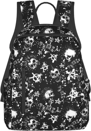 RIMENCH Lightweight Casual Laptop Backpack For Men and Women cool gothic punk skull Bookbag For College