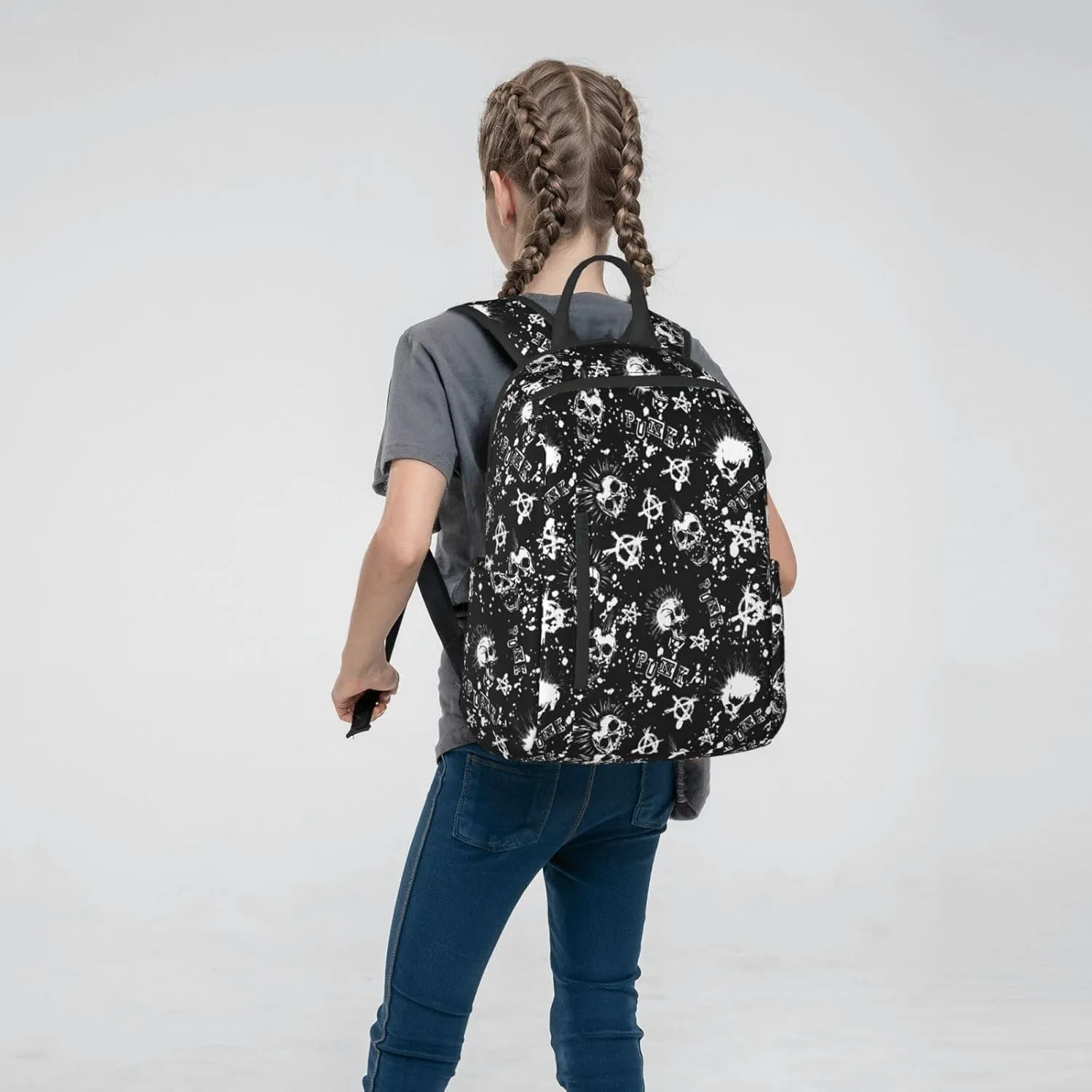 RIMENCH Lightweight Casual Laptop Backpack For Men and Women cool gothic punk skull Bookbag For College