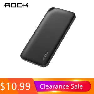 ROCK Mini Power Bank 10000mAh for Samsung Xiaomi Ultra Slim Powerbank for iphone X Portable External Battery Charger